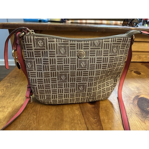 Anne Klein  Crossbody Purse Shoulder Bag Lion Logo Pattern - Picture 1 of 8